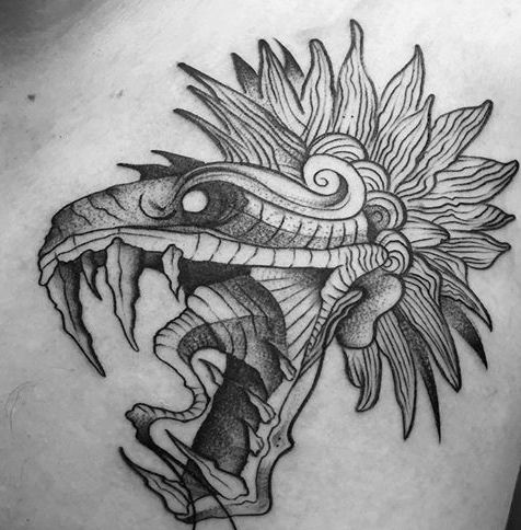Los mejores Tatuajes de Quetzalcoatl (Serpiente emplumada) 23