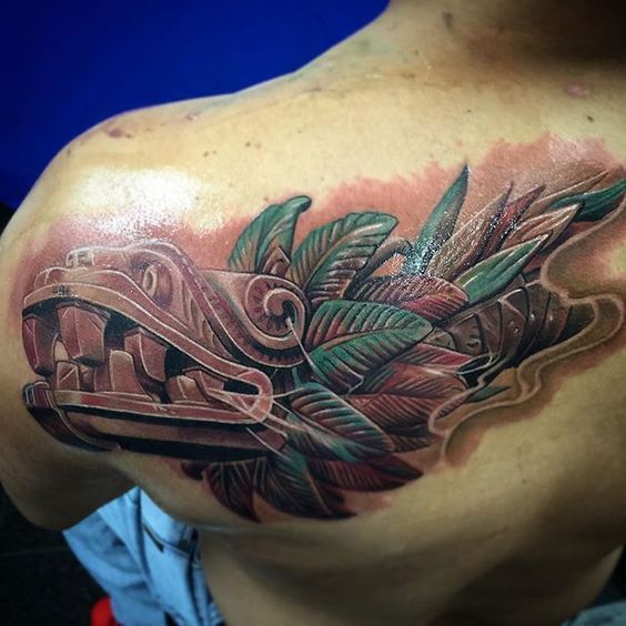 Los mejores Tatuajes de Quetzalcoatl (Serpiente emplumada) 21