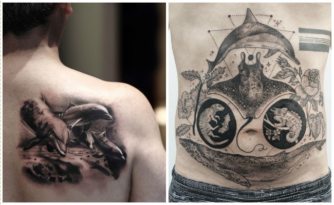 72 Ideas con Tatuajes de Delfines (+Significados) 64