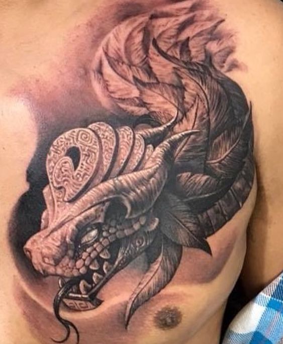 Los mejores Tatuajes de Quetzalcoatl (Serpiente emplumada) 17