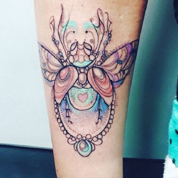 62 Ideas de Tatuajes de Escarabajos (+Significados) 47