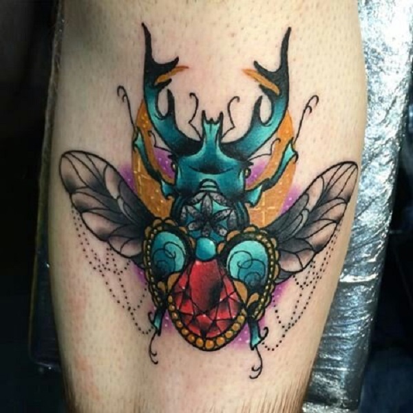 62 Ideas de Tatuajes de Escarabajos (+Significados) 50