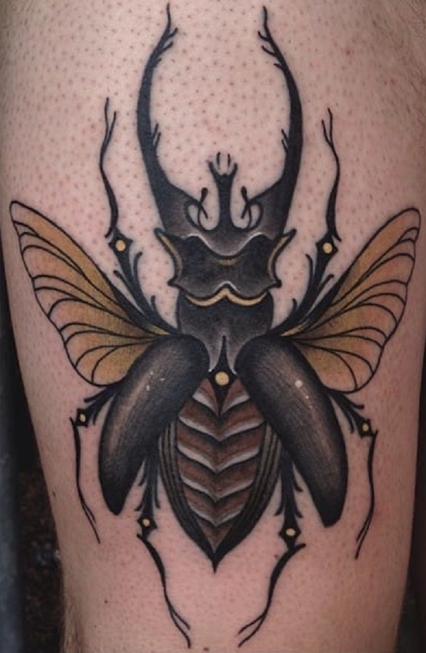 62 Ideas de Tatuajes de Escarabajos (+Significados) 42