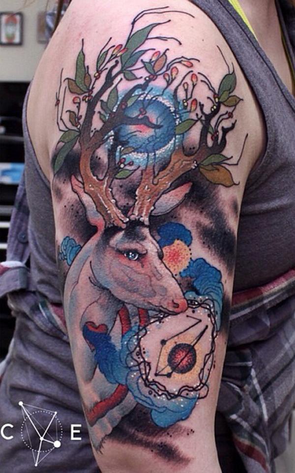 89 Ideas para Tatuajes de Ciervos (+Significado) 66