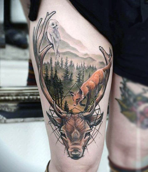 89 Ideas para Tatuajes de Ciervos (+Significado) 75