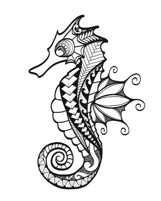 69 Ideas para Tatuajes de Caballitos de mar (+ Significado) 52