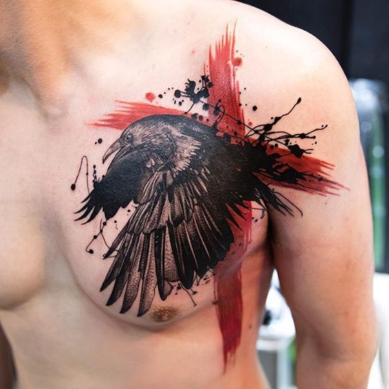 69 Ideas para Tatuajes de Cuervos (+ Significados) 24