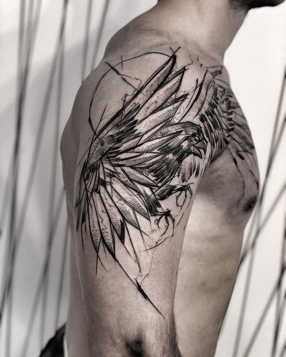 69 Ideas para Tatuajes de Cuervos (+ Significados) 7