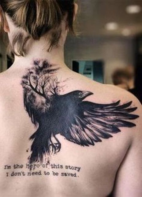 69 Ideas para Tatuajes de Cuervos (+ Significados) 51