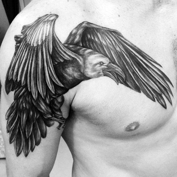 69 Ideas para Tatuajes de Cuervos (+ Significados) 38