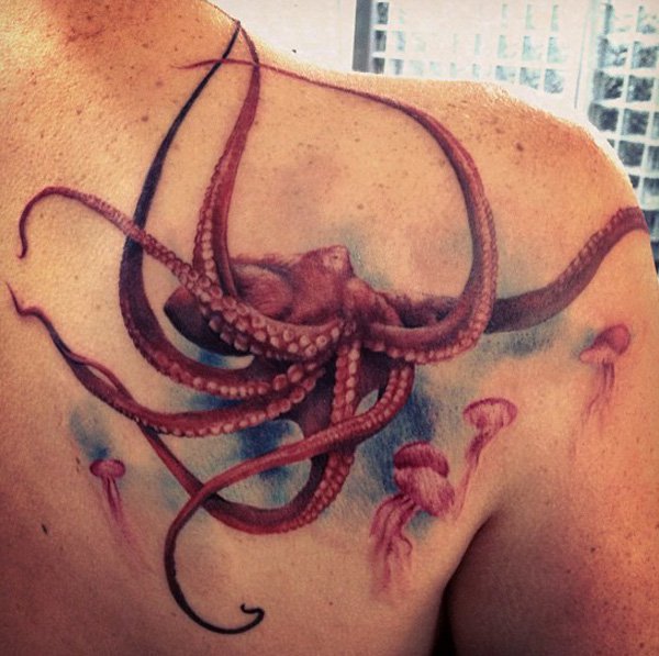 96 Ideas para Tatuajes de Pulpos (Kraken) con Significados 60