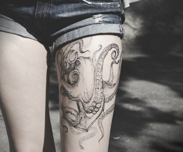 96 Ideas para Tatuajes de Pulpos (Kraken) con Significados 38 96 Ideas para Tatuajes de Pulpos (Kraken) con Significados 38
