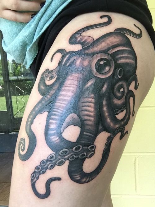 96 Ideas para Tatuajes de Pulpos (Kraken) con Significados 31
