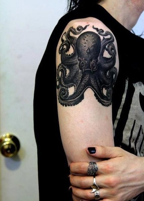 96 Ideas para Tatuajes de Pulpos (Kraken) con Significados 32