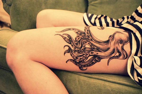 96 Ideas para Tatuajes de Pulpos (Kraken) con Significados 35