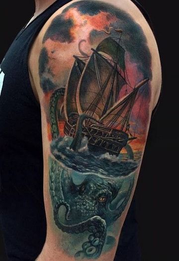 96 Ideas para Tatuajes de Pulpos (Kraken) con Significados 8