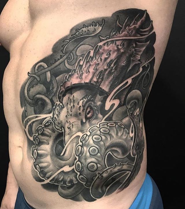 96 Ideas para Tatuajes de Pulpos (Kraken) con Significados 10