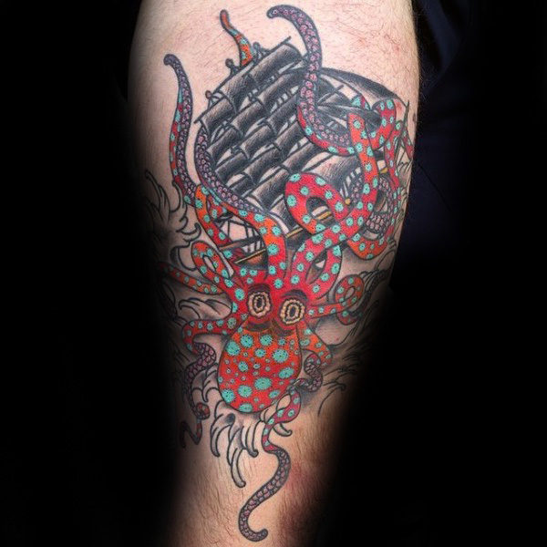 96 Ideas para Tatuajes de Pulpos (Kraken) con Significados 13