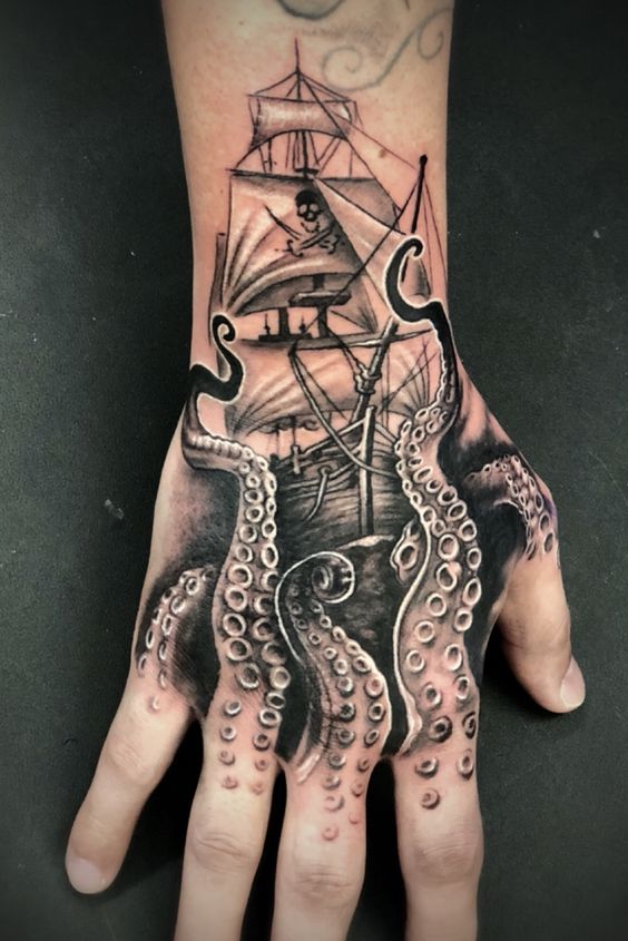 96 Ideas para Tatuajes de Pulpos (Kraken) con Significados 14