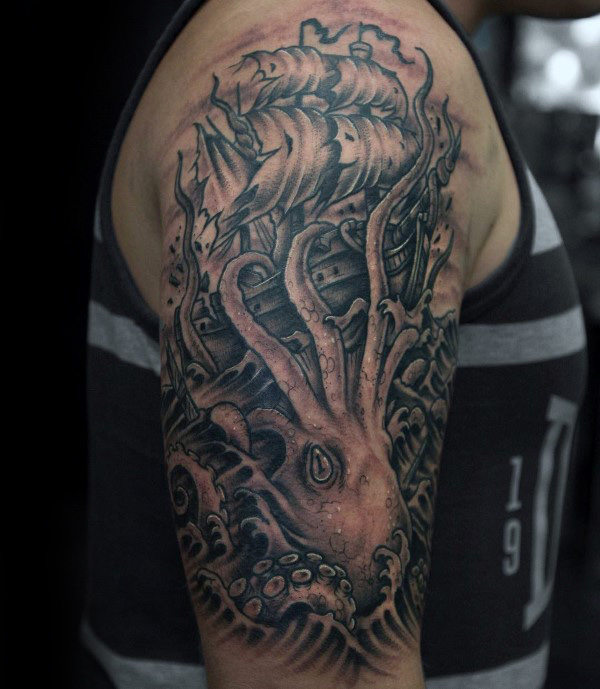 96 Ideas para Tatuajes de Pulpos (Kraken) con Significados 15