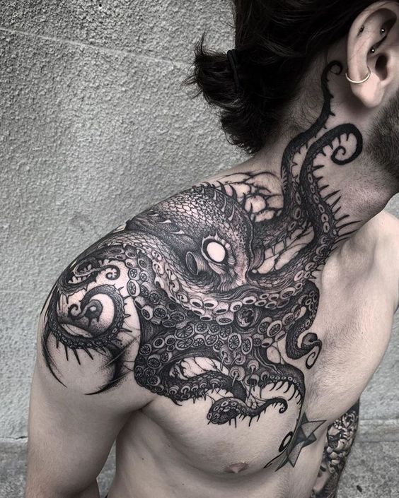 96 Ideas para Tatuajes de Pulpos (Kraken) con Significados 73 96 Ideas para Tatuajes de Pulpos (Kraken) con Significados 73