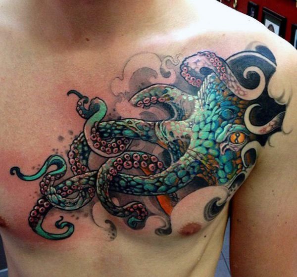 96 Ideas para Tatuajes de Pulpos (Kraken) con Significados 39