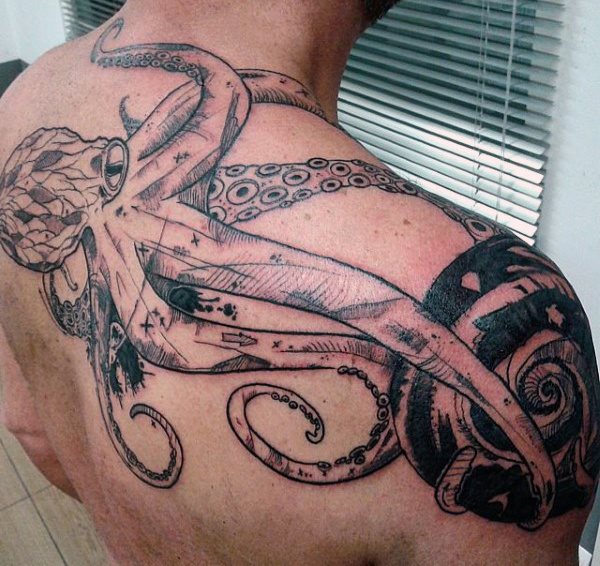 96 Ideas para Tatuajes de Pulpos (Kraken) con Significados 43