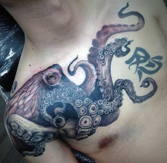96 Ideas para Tatuajes de Pulpos (Kraken) con Significados 45