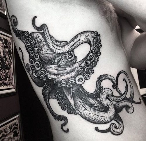 96 Ideas para Tatuajes de Pulpos (Kraken) con Significados 46