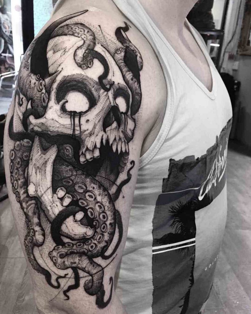 96 Ideas para Tatuajes de Pulpos (Kraken) con Significados 68 96 Ideas para Tatuajes de Pulpos (Kraken) con Significados 68