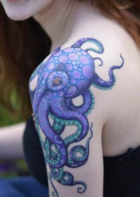 96 Ideas para Tatuajes de Pulpos (Kraken) con Significados 19