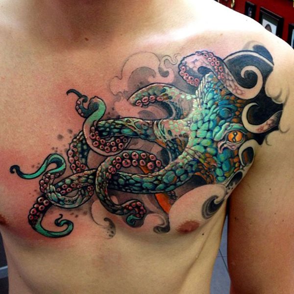 96 Ideas para Tatuajes de Pulpos (Kraken) con Significados 23