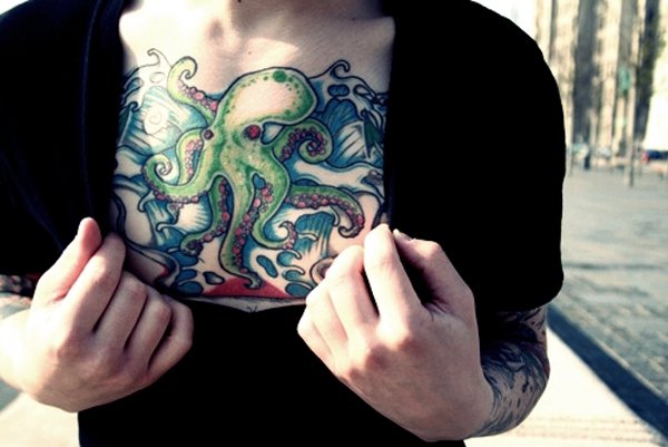 96 Ideas para Tatuajes de Pulpos (Kraken) con Significados 24