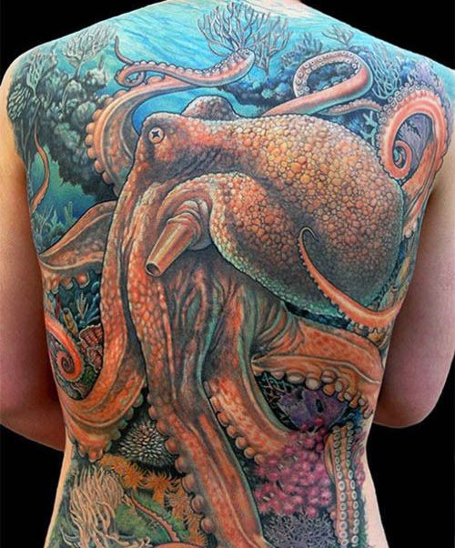 96 Ideas para Tatuajes de Pulpos (Kraken) con Significados 26