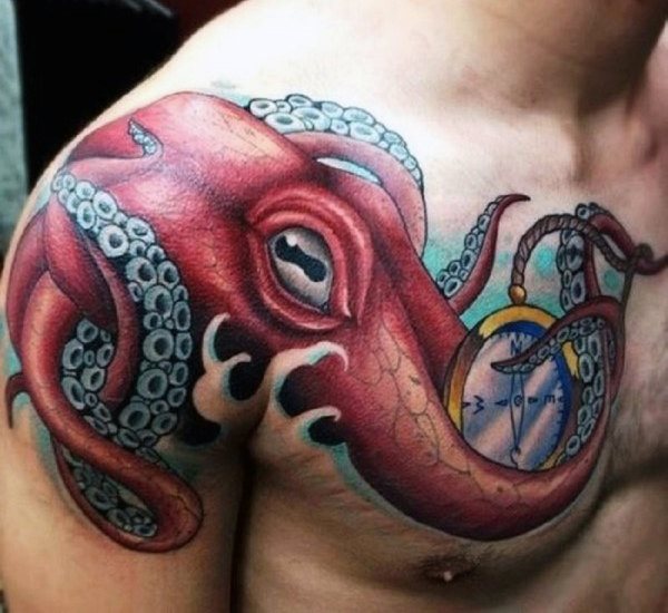 96 Ideas para Tatuajes de Pulpos (Kraken) con Significados 27
