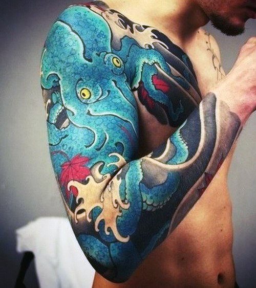 96 Ideas para Tatuajes de Pulpos (Kraken) con Significados 28