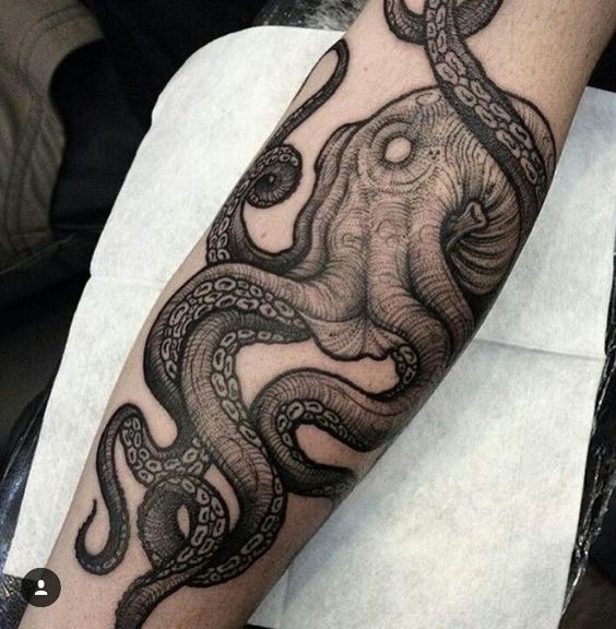 96 Ideas para Tatuajes de Pulpos (Kraken) con Significados 47