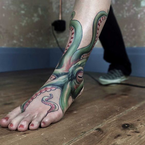 96 Ideas para Tatuajes de Pulpos (Kraken) con Significados 48