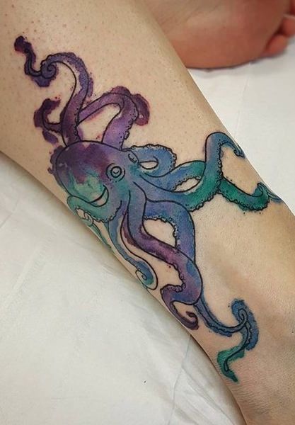 96 Ideas para Tatuajes de Pulpos (Kraken) con Significados 51