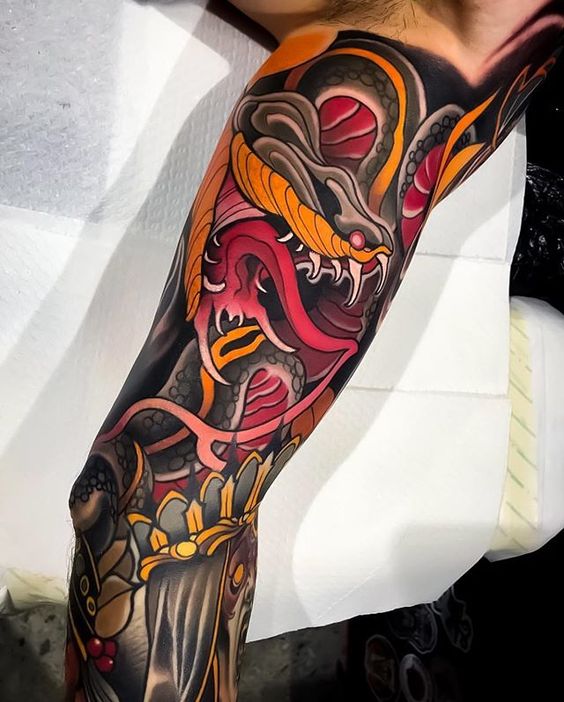 101 Ideas de Tatuajes de Serpientes y sus Significados 73