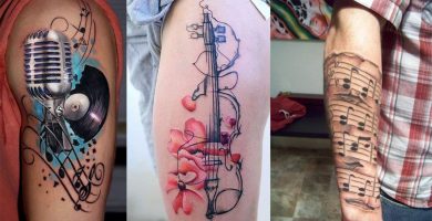 Tatuajes de Notas Musicales e Instrumentos 17 Tatuajes de Notas Musicales e Instrumentos 17