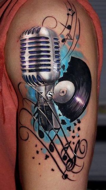 Tatuajes de Notas Musicales e Instrumentos 17