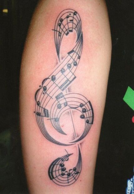 Tatuajes de Notas Musicales e Instrumentos 40