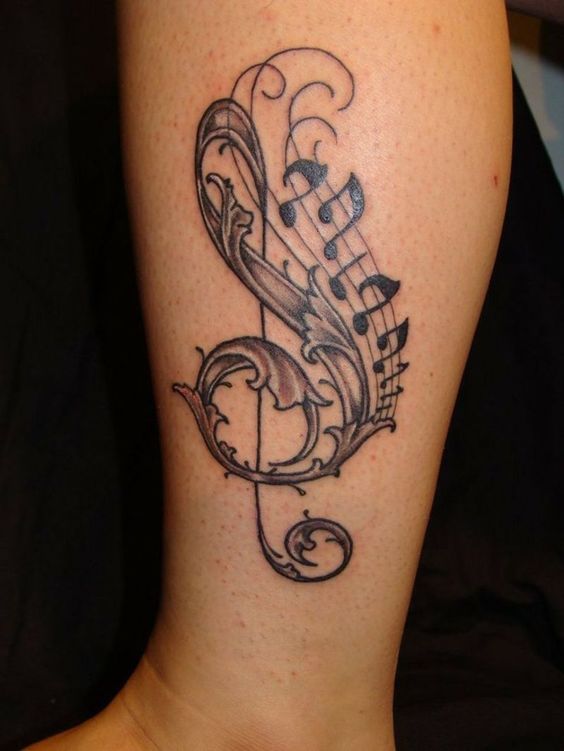 Tatuajes de Notas Musicales e Instrumentos 6