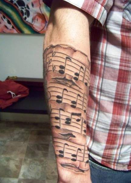 Tatuajes de Notas Musicales e Instrumentos 28