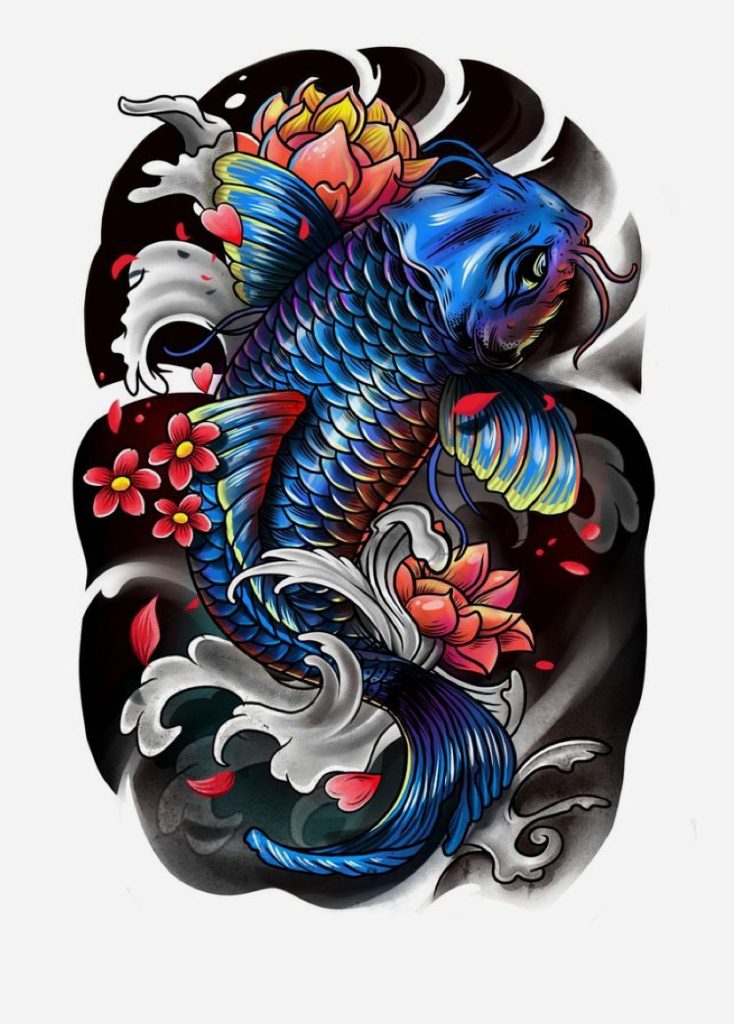 64 Ideas de Tatuajes de Pez Koi (+ Significados) 73