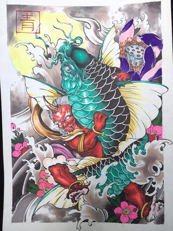 64 Ideas de Tatuajes de Pez Koi (+ Significados) 77