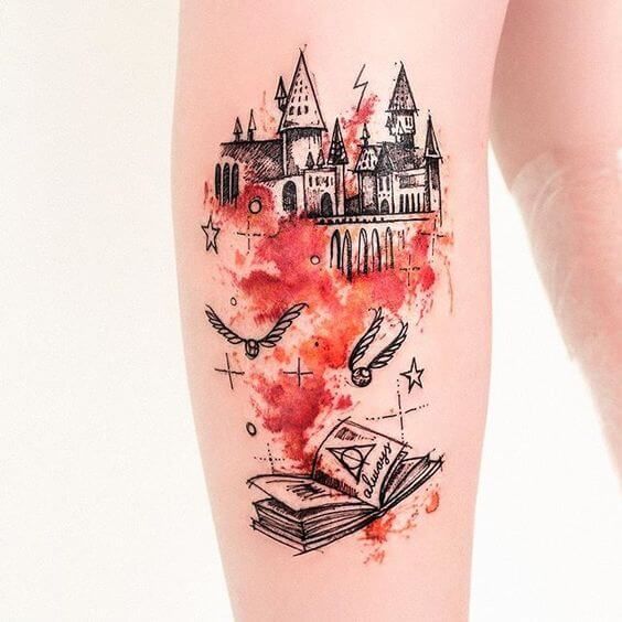 9 3/4 Ideas para Tatuajes de Harry Potter que todos los fans quieren 35