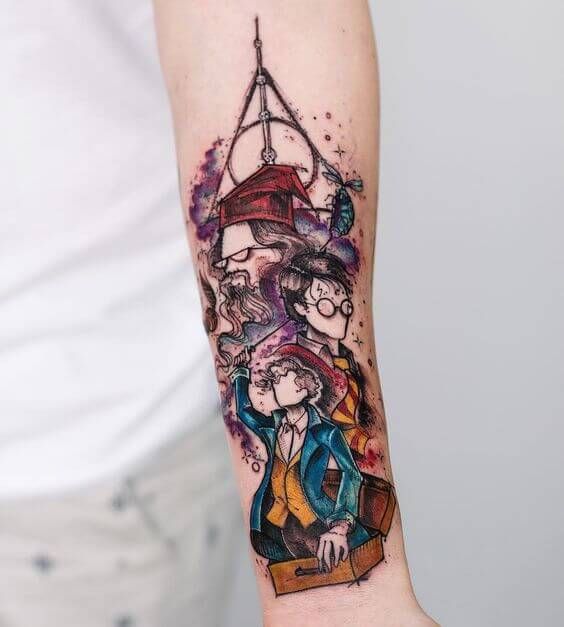 9 3/4 Ideas para Tatuajes de Harry Potter que todos los fans quieren 37