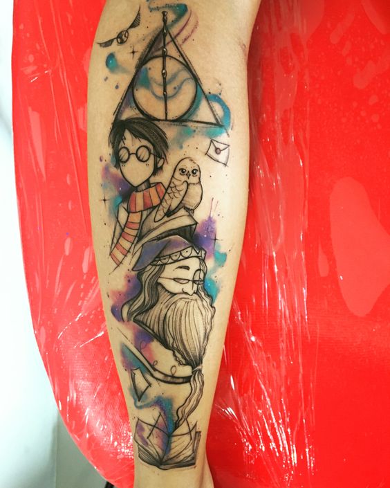 9 3/4 Ideas para Tatuajes de Harry Potter que todos los fans quieren 6